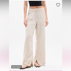 Athleta Retreat High Rise Wide Leg Linen Pants